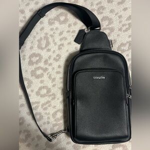 New. No tags. Coach Ethan Pack Sling Bag Backpack Refine Pebble Leather